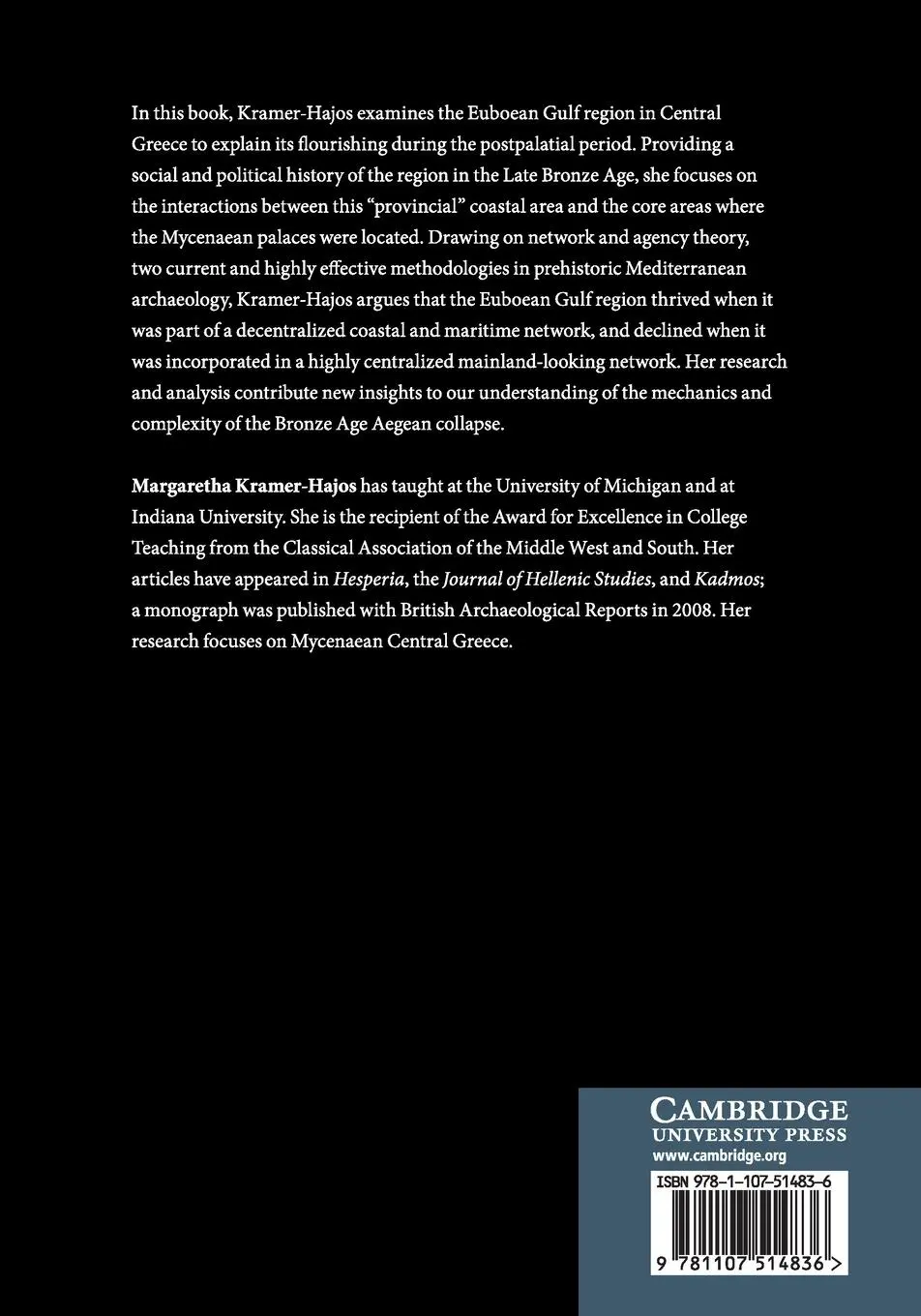 Rückseite: 9781107514836 | Mycenaean Greece and the Aegean World | Margaretha Kramer-Hajos | Buch