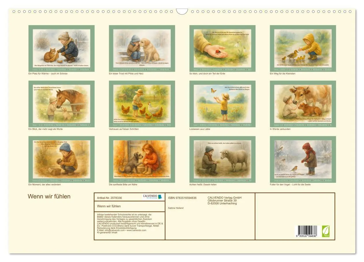 Bild: 9783516594836 | Wenn wir fühlen (Wandkalender 2026 DIN A2 quer), CALVENDO...