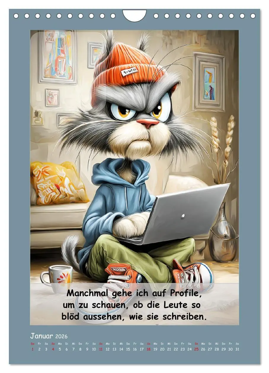 Bild: 9783516734836 | Kratzige Kerle. Trockener Katzenhumor vom Feinsten (Wandkalender...