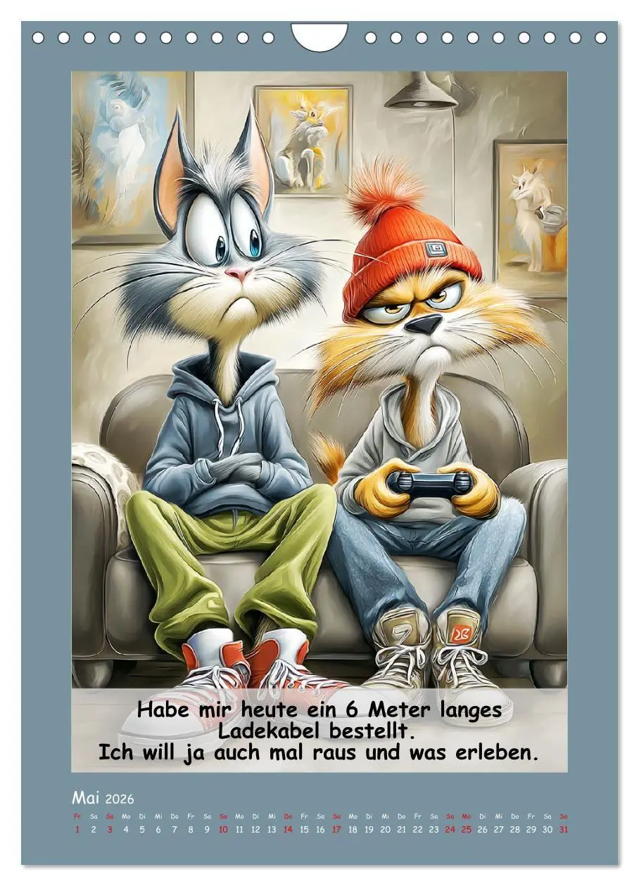 Bild: 9783516734836 | Kratzige Kerle. Trockener Katzenhumor vom Feinsten (Wandkalender...