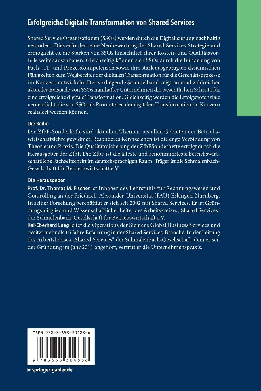 Rückseite: 9783658304836 | Erfolgreiche Digitale Transformation von Shared Services | Taschenbuch