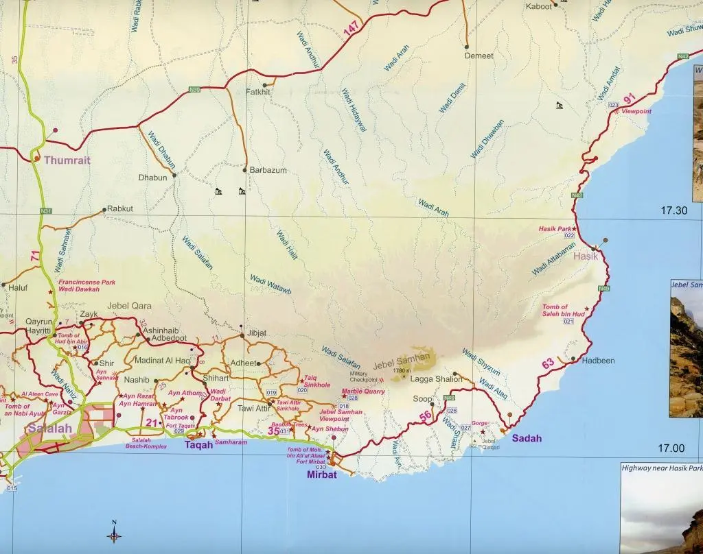 Bild: 9783932084836 | Oman: Dhofar Road Map | Manfred Vachal | (Land-)Karte | Deutsch | 2019