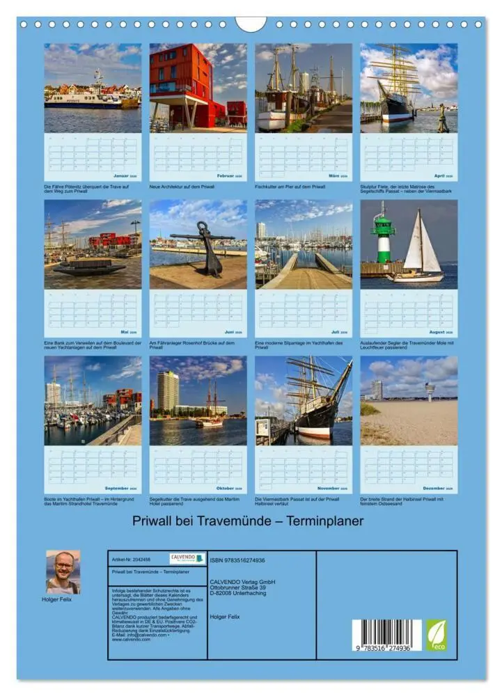 Bild: 9783516274936 | Priwall bei Travemünde - Terminplaner (Wandkalender 2026 DIN A3...