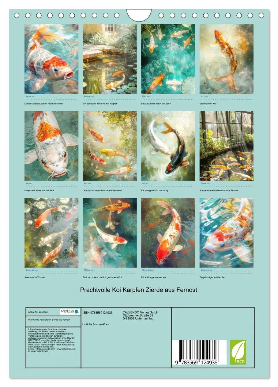 Bild: 9783569124936 | Prachtvolle Koi Karpfen Zierde aus Fernost (Wandkalender 2027 DIN...