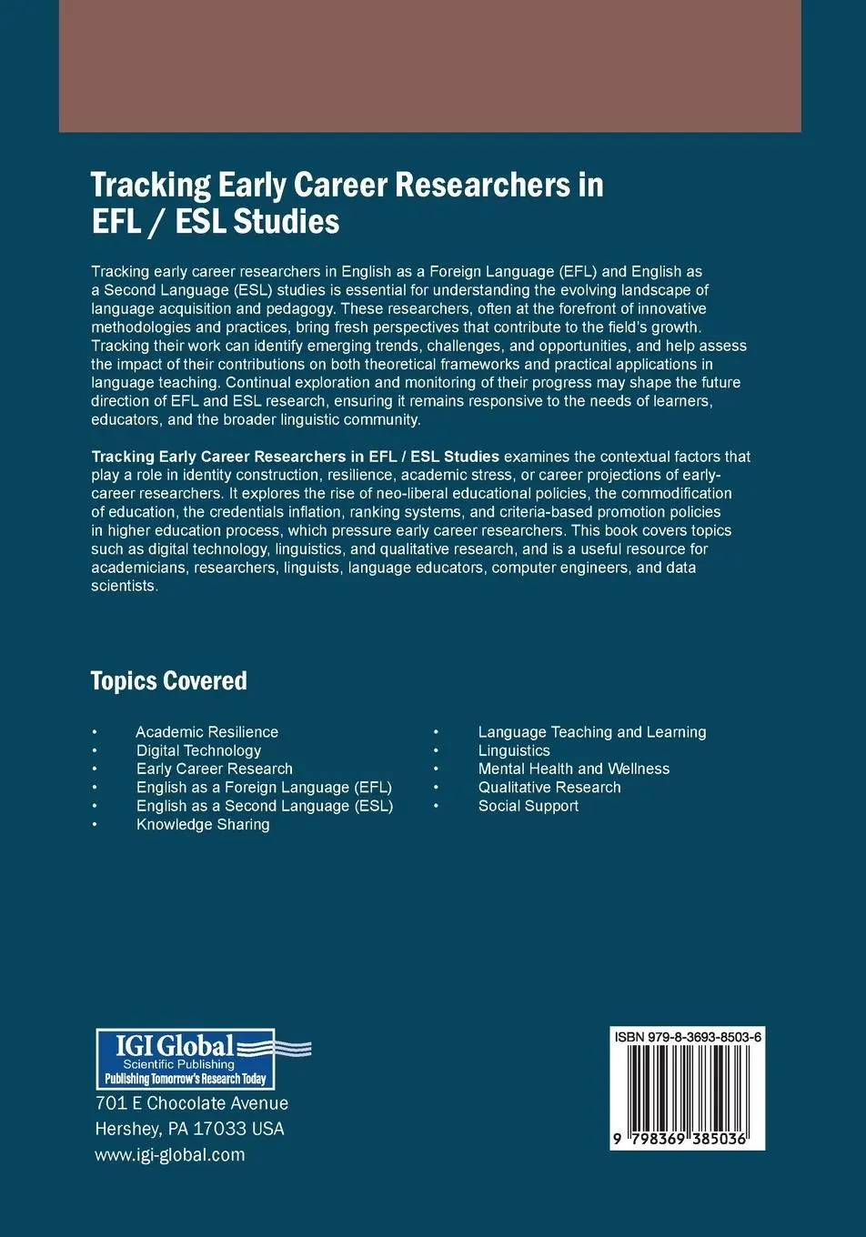 Rückseite: 9798369385036 | Tracking Early Career Researchers in EFL / ESL Studies | Özkan K¿rm¿z¿