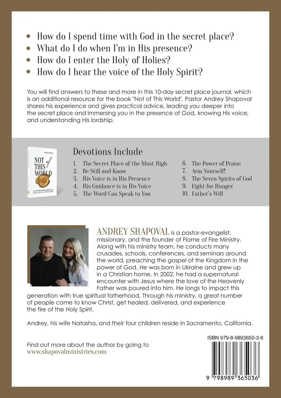 Rückseite: 9798989365036 | Not of This World (Journal) | Andrey Shapoval | Taschenbuch | Englisch