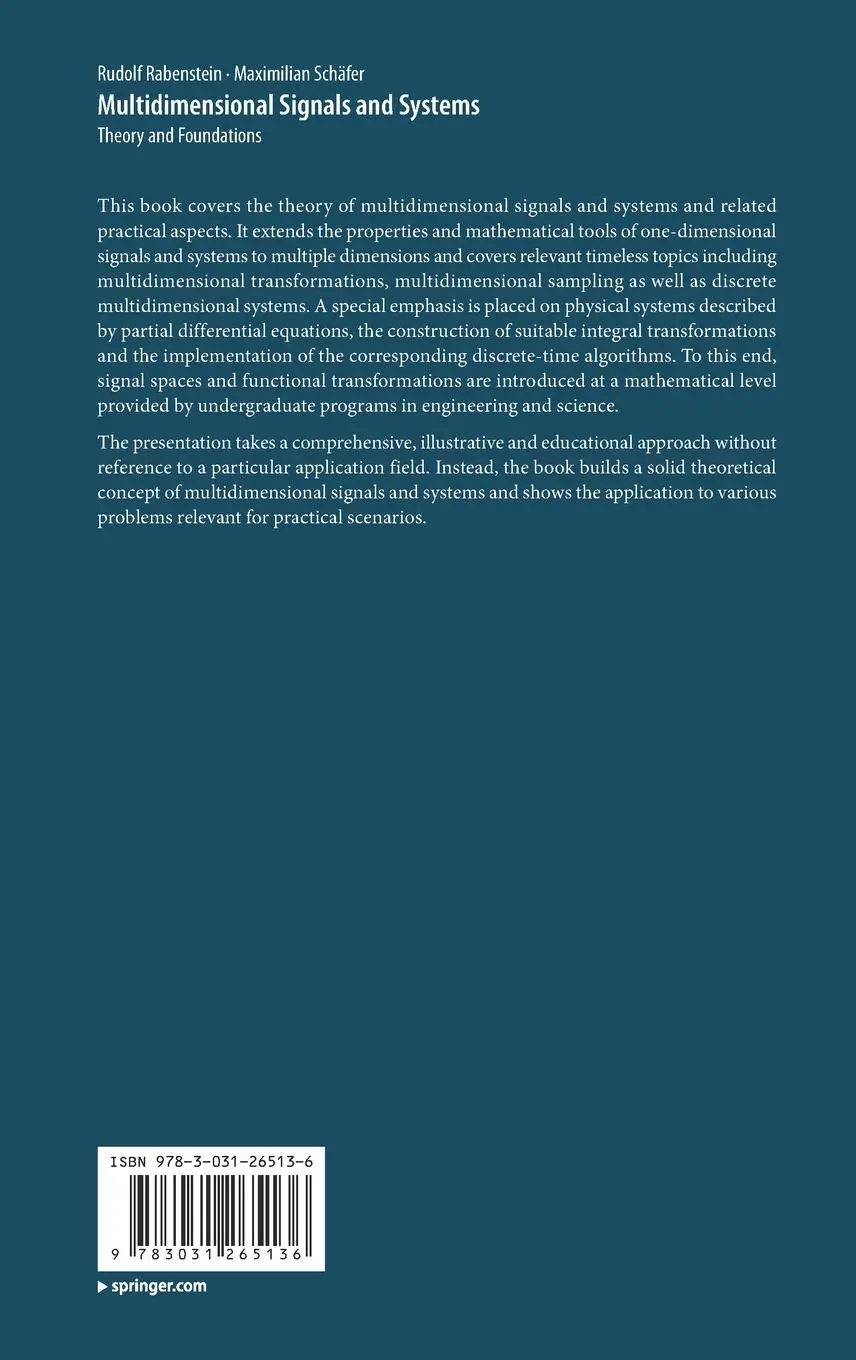 Rückseite: 9783031265136 | Multidimensional Signals and Systems | Theory and Foundations | Buch