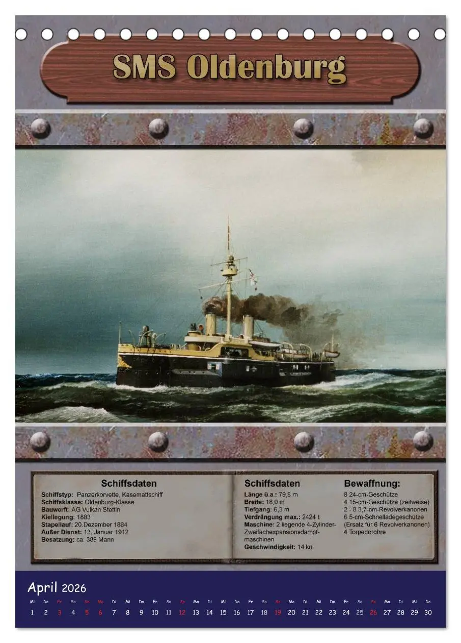 Bild: 9783516465136 | Die kaiserliche Marine 1871 - 1918 (Tischkalender 2026 DIN A5...
