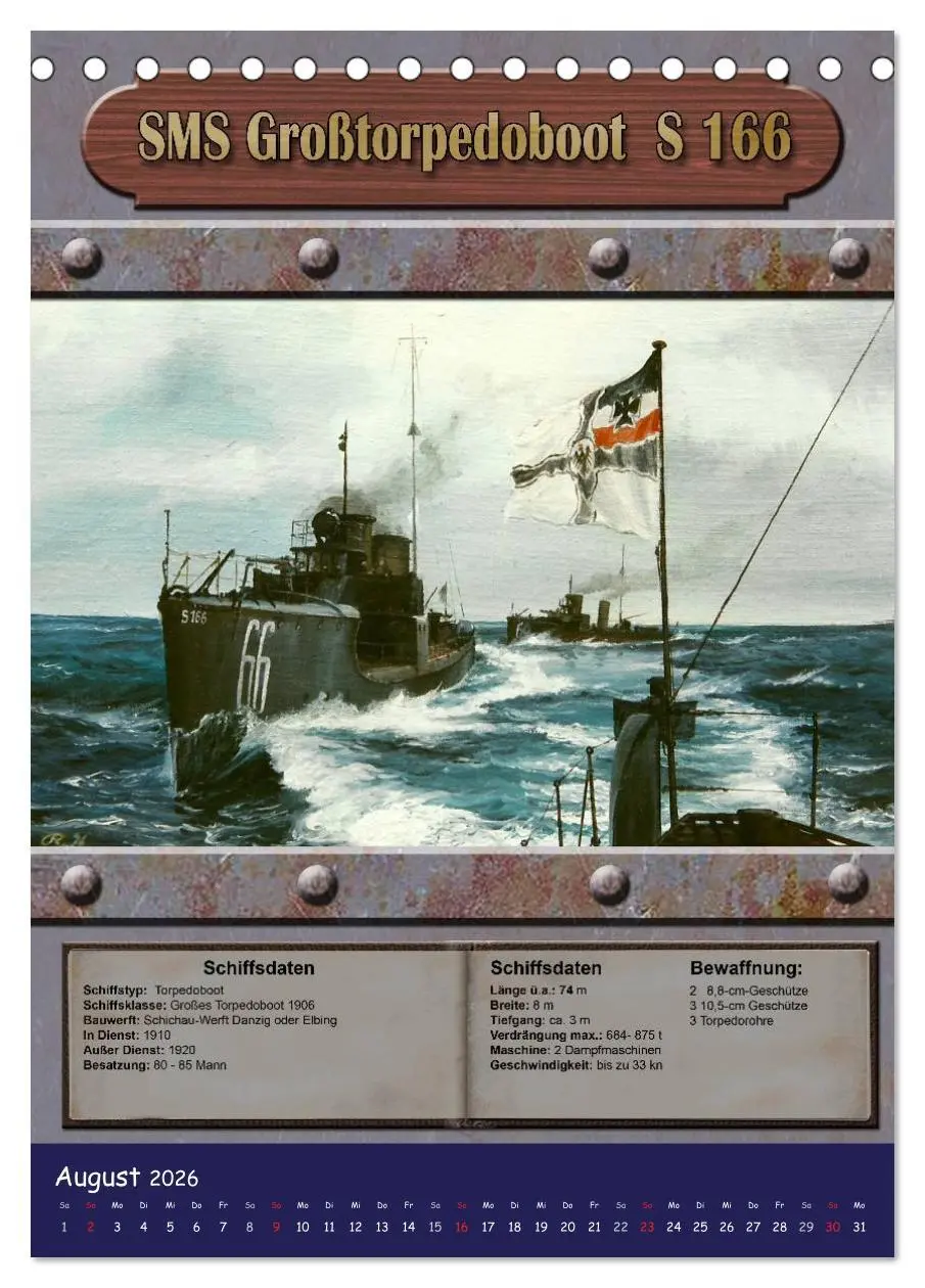 Bild: 9783516465136 | Die kaiserliche Marine 1871 - 1918 (Tischkalender 2026 DIN A5...