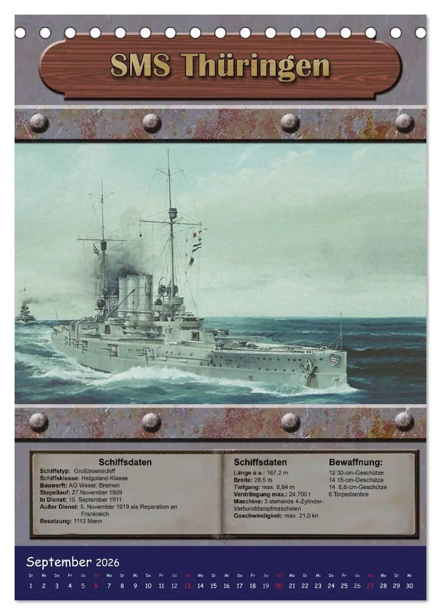 Bild: 9783516465136 | Die kaiserliche Marine 1871 - 1918 (Tischkalender 2026 DIN A5...