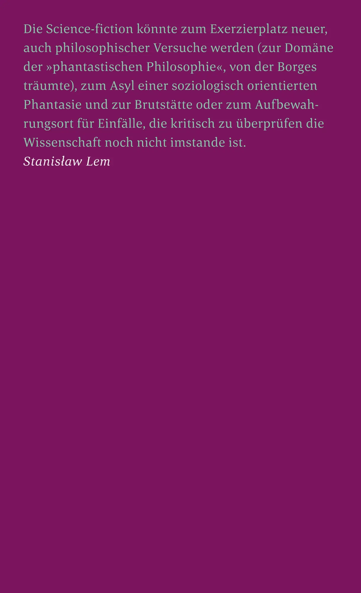 Rückseite: 9783518375136 | Phantastik und Futurologie. 2. Teil | Übersetzt von Edda Werfel | Lem