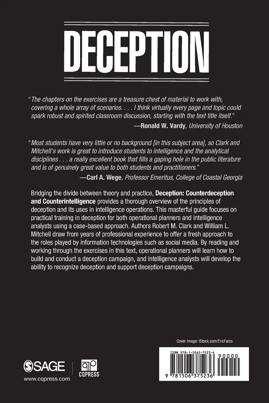 Rückseite: 9781506375236 | Deception | Counterdeception and Counterintelligence | Clark (u. a.)