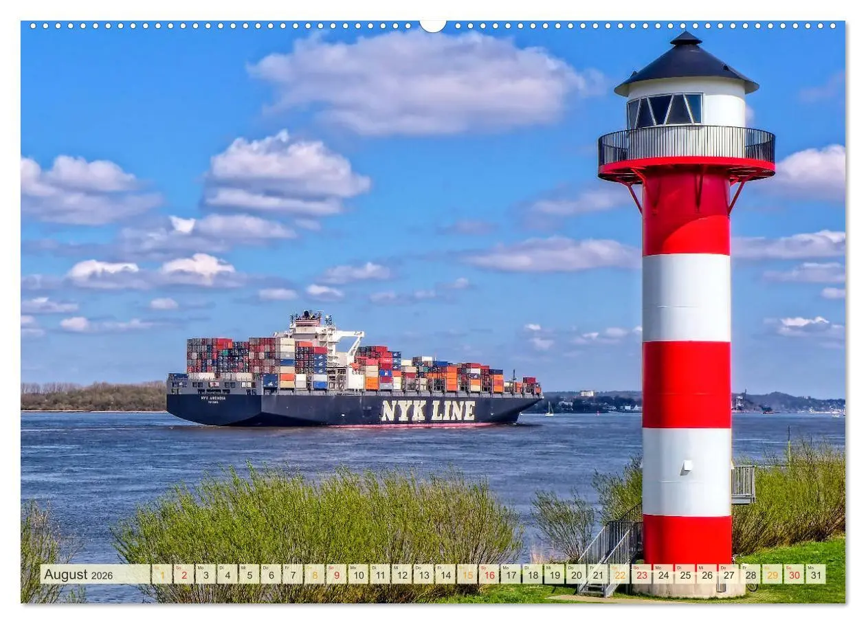 Bild: 9783457745236 | Containerschiffe auf der Elbe (hochwertiger Premium Wandkalender...