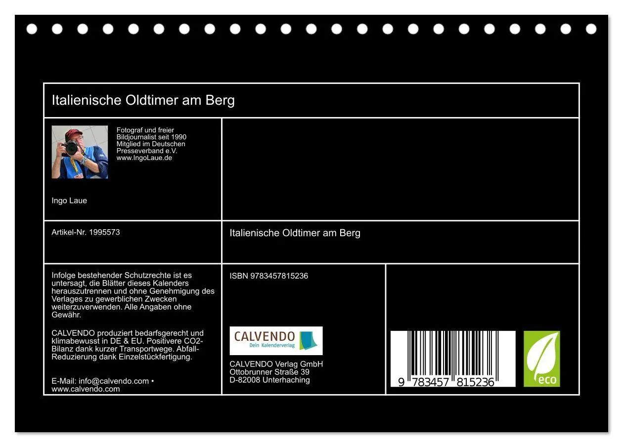 Bild: 9783457815236 | Italienische Oldtimer am Berg (Tischkalender 2026 DIN A5 quer),...