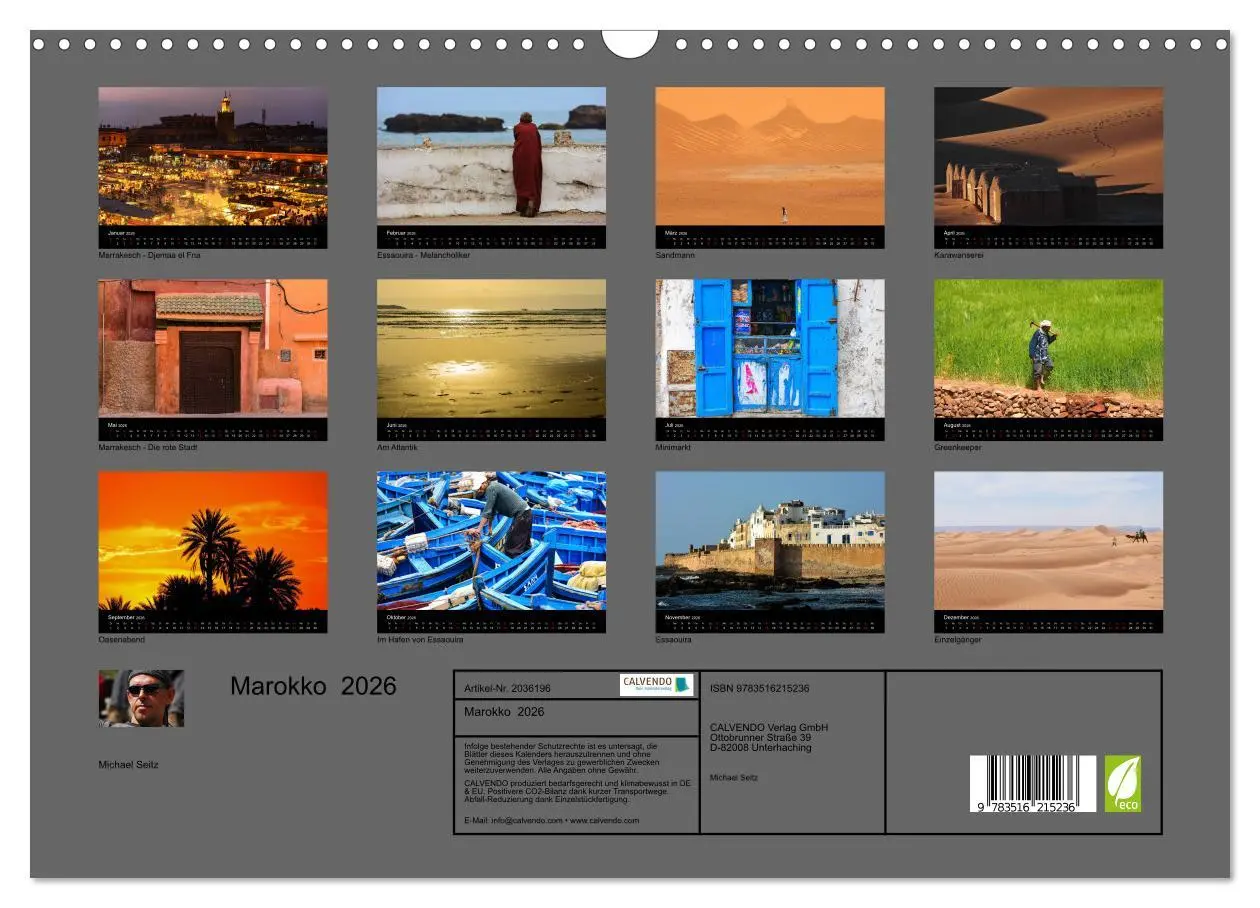 Bild: 9783516215236 | Marokko 2026 (Wandkalender 2026 DIN A3 quer), CALVENDO Monatskalender