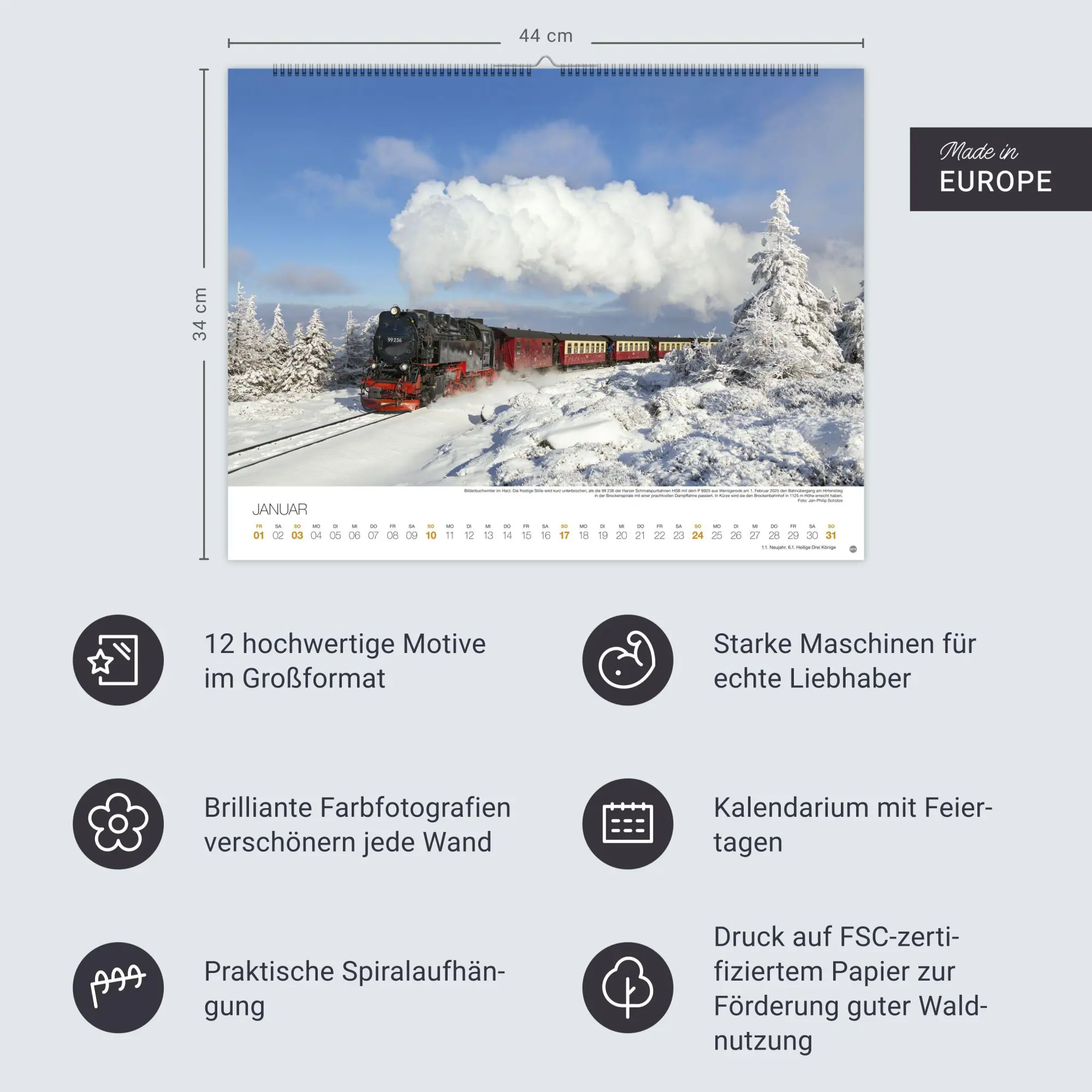 Bild: 9783756415236 | Feurige Dampfloks Posterkalender 2027 | Heye | Kalender | 14 S. | 2027