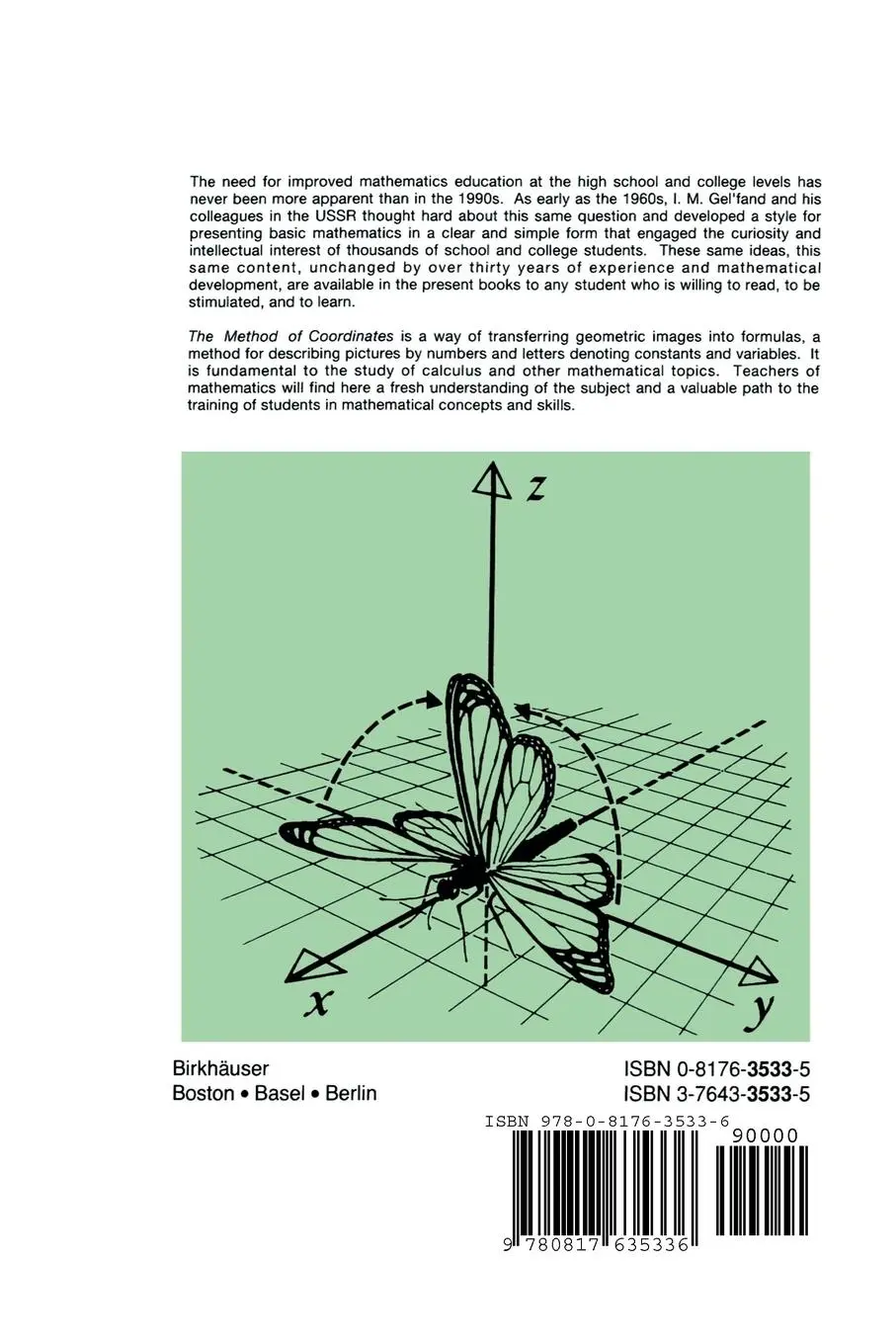 Rückseite: 9780817635336 | The Method of Coordinates | I. M. Gelfand (u. a.) | Taschenbuch | x