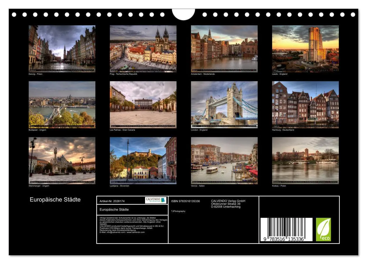 Bild: 9783516135336 | Europäische Städte (Wandkalender 2026 DIN A4 quer), CALVENDO...