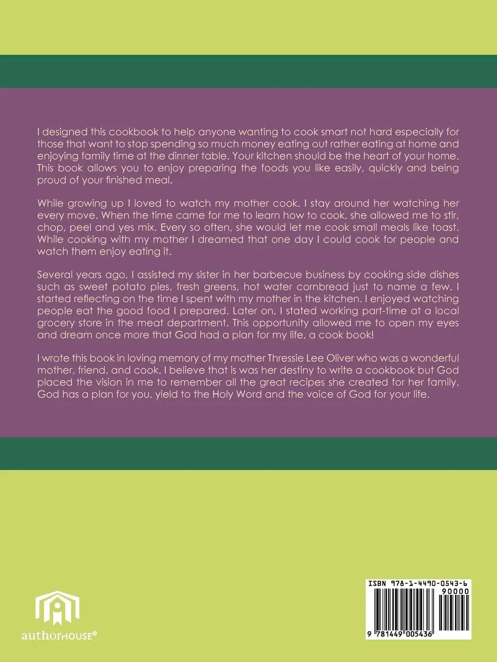 Rückseite: 9781449005436 | Cooking For Life Begins With You | Recipes For Life! | Dorothy Massey