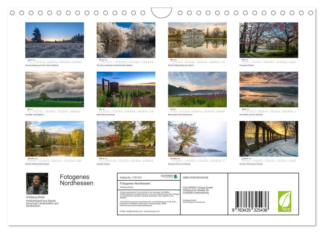 Bild: 9783435325436 | Fotogenes Nordhessen (Wandkalender 2025 DIN A4 quer), CALVENDO...