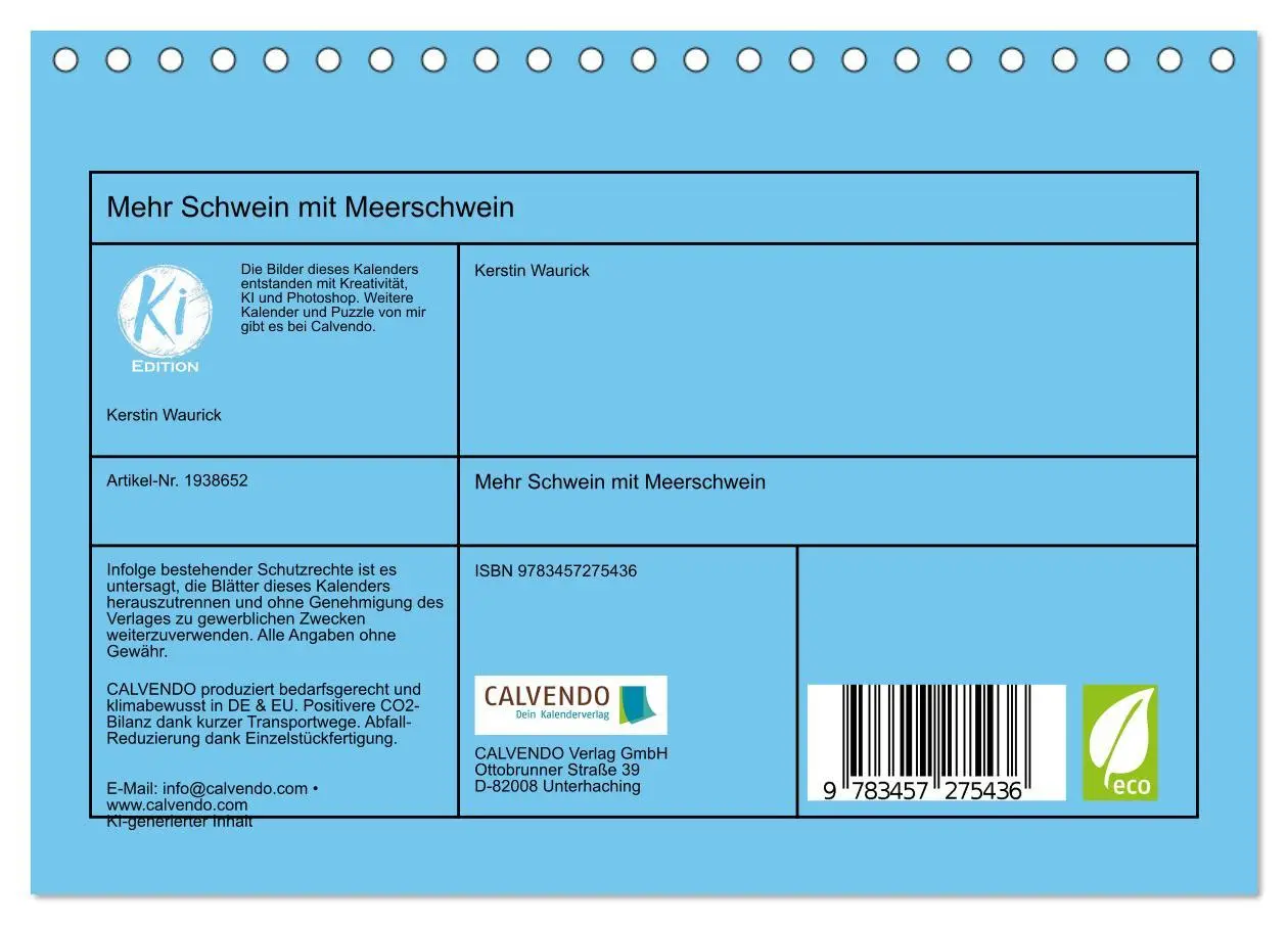 Bild: 9783457275436 | Mehr Schwein mit Meerschwein (Tischkalender 2026 DIN A5 quer),...