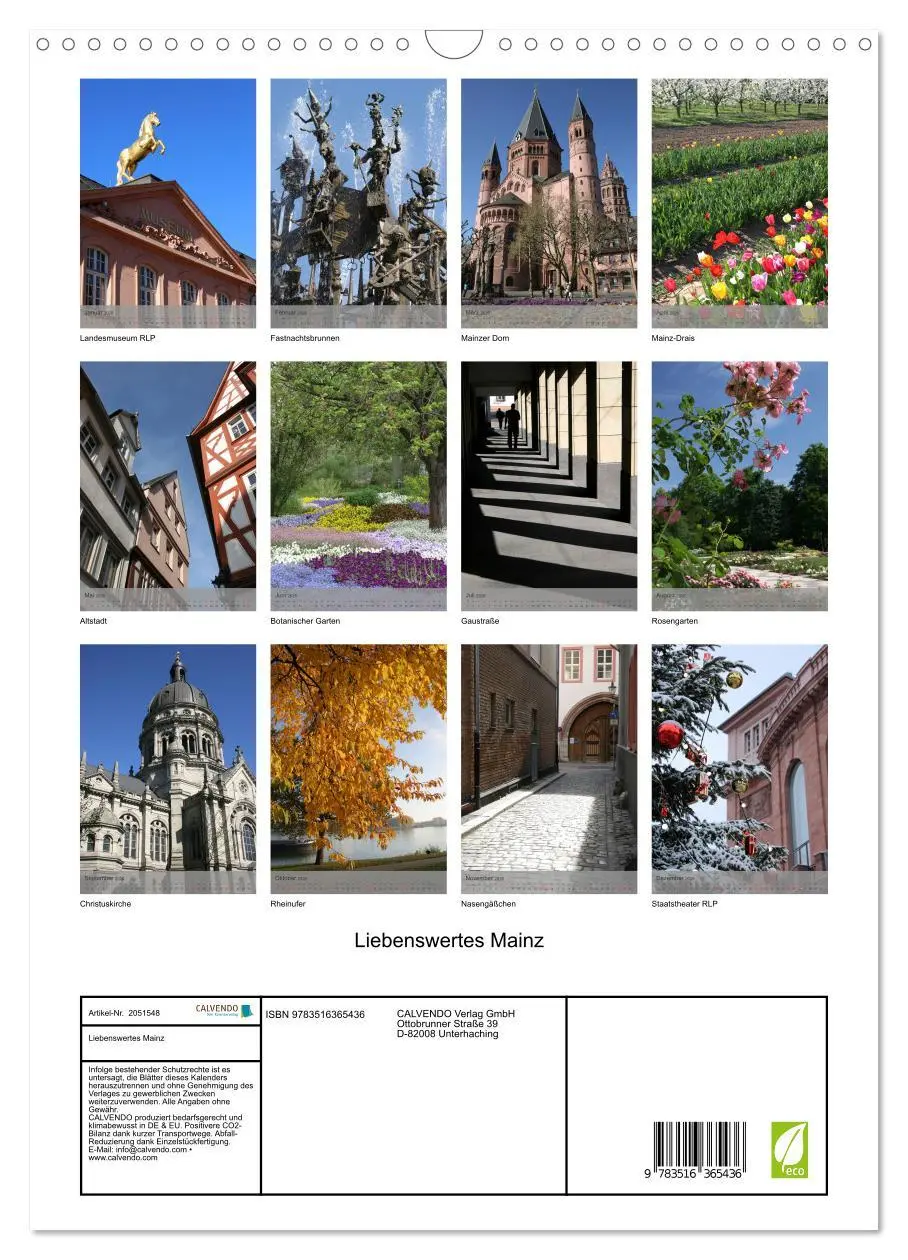 Bild: 9783516365436 | Liebenswertes Mainz (Wandkalender 2026 DIN A3 hoch), CALVENDO...