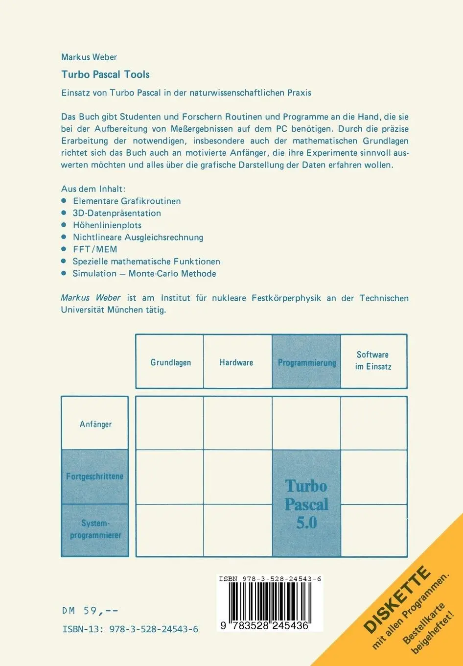 Rückseite: 9783528245436 | Turbo Pascal Tools | Markus Weber | Taschenbuch | 317 S. | Deutsch