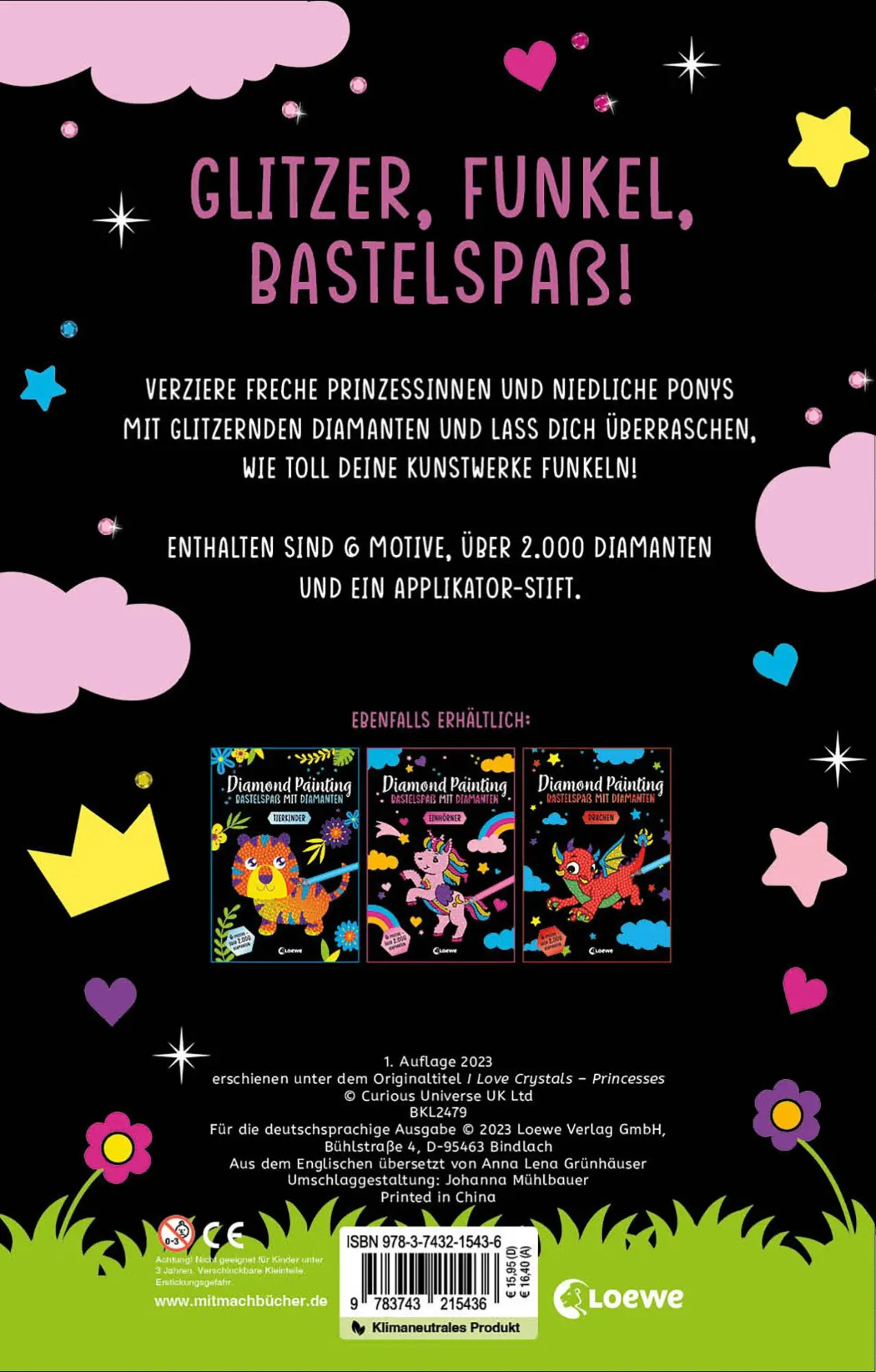Rückseite: 9783743215436 | Diamond Painting - Bastelspaß mit Diamanten - Prinzessinnen | Buch