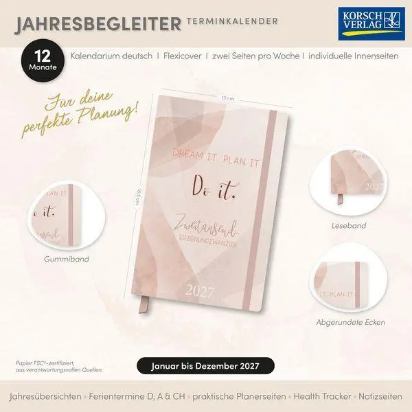 Bild: 9783819305436 | Terminkalender Jahresbegleiter Plan it 2027 | Korsch Verlag | Buch