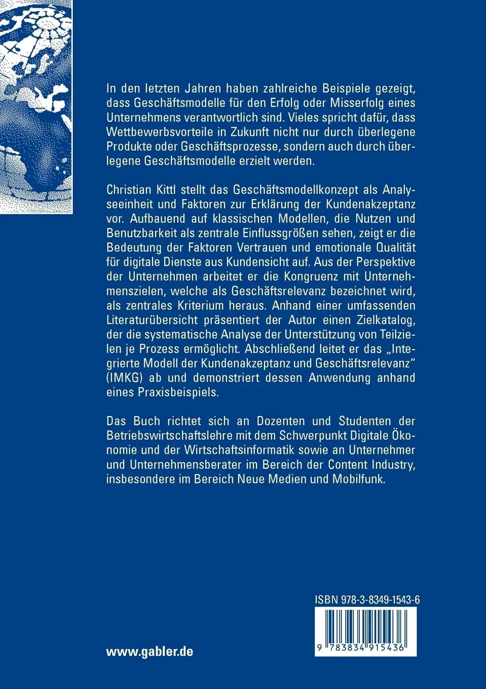 Rückseite: 9783834915436 | Kundenakzeptanz und Geschäftsrelevanz | Christian Kittl | Taschenbuch