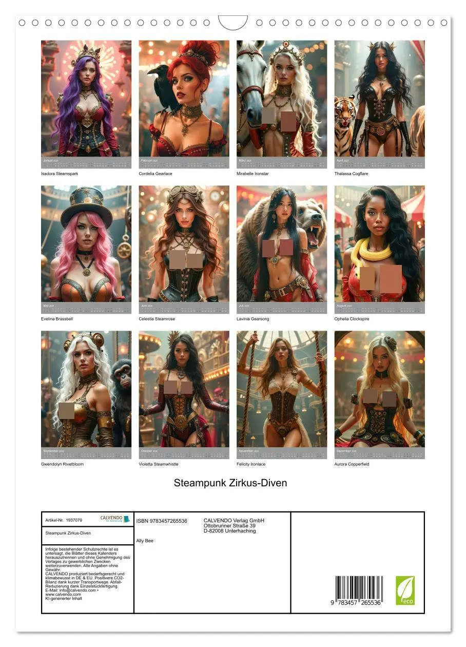 Bild: 9783457265536 | Steampunk Zirkus-Diven (Wandkalender 2026 DIN A3 hoch), CALVENDO...