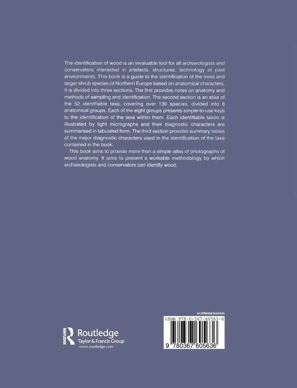 Rückseite: 9780367605636 | The Identification of Northern European Woods | Jon G Hather | Buch