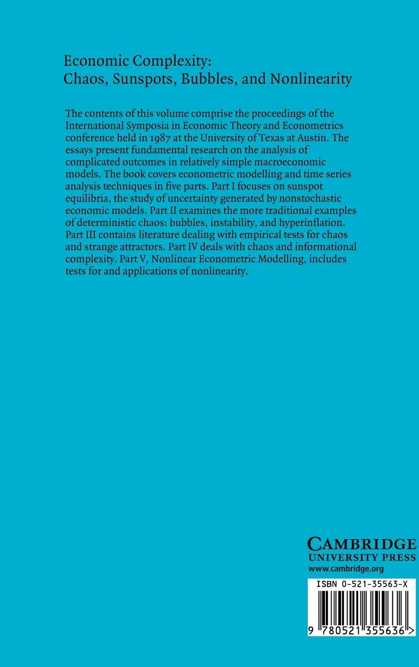 Rückseite: 9780521355636 | Economic Complexity | William A. Barnett (u. a.) | Buch | Englisch