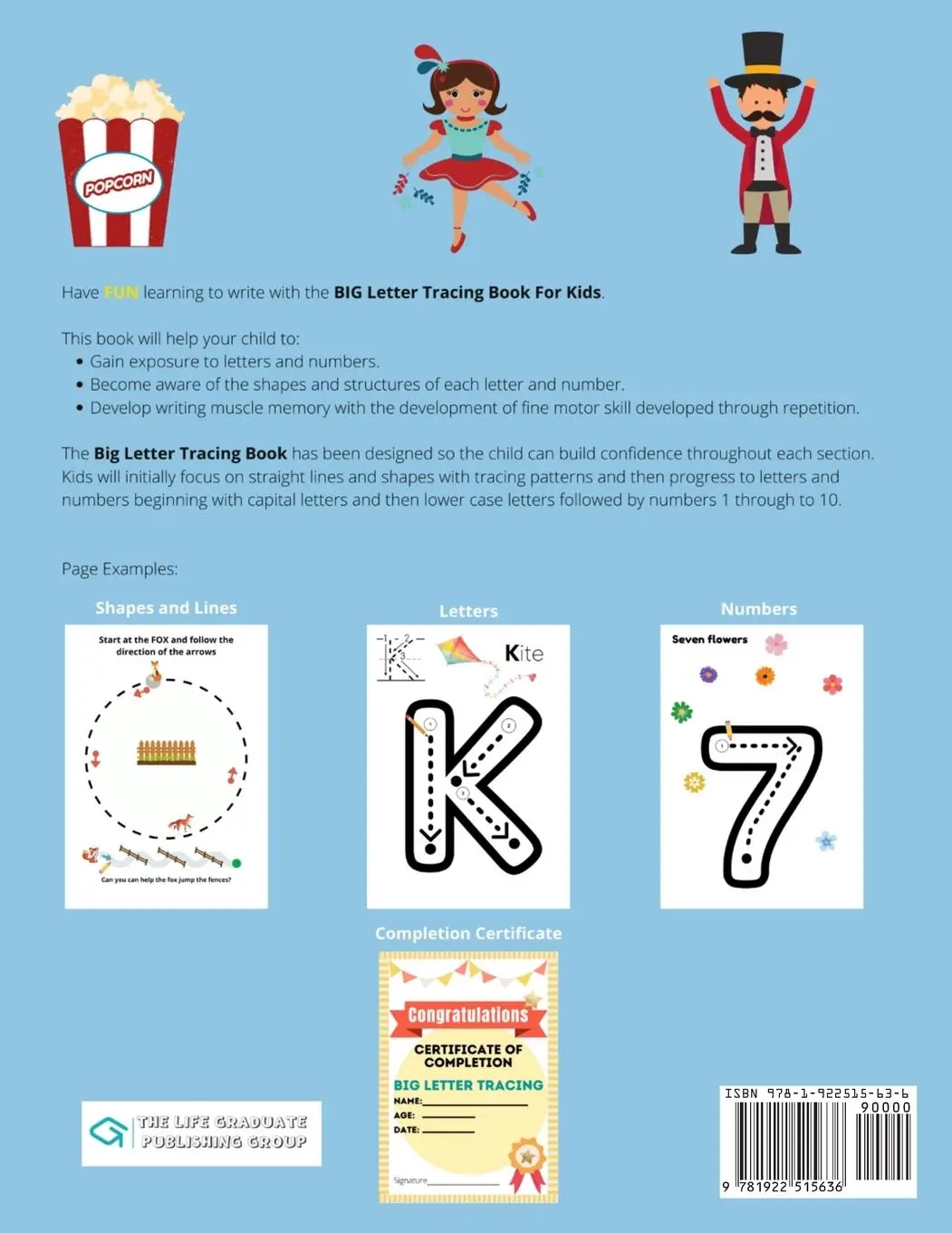 Rückseite: 9781922515636 | Big Letter Tracing For Preschoolers And Kids Ages 3-5 | Romney Nelson