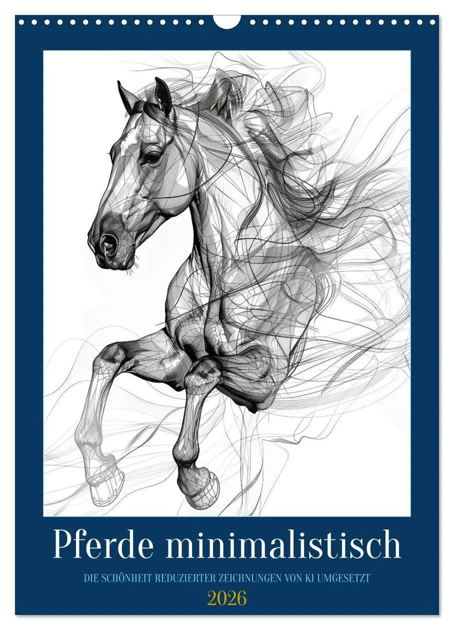 Cover: 9783516275636 | Pferde minimalistisch (Wandkalender 2026 DIN A3 hoch), CALVENDO...