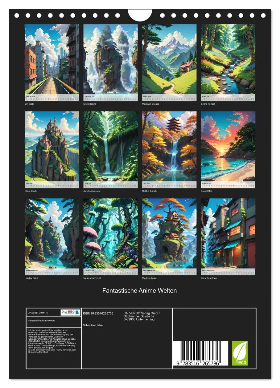 Bild: 9783516265736 | Fantastische Anime Welten (Wandkalender 2026 DIN A4 hoch), CALVENDO...