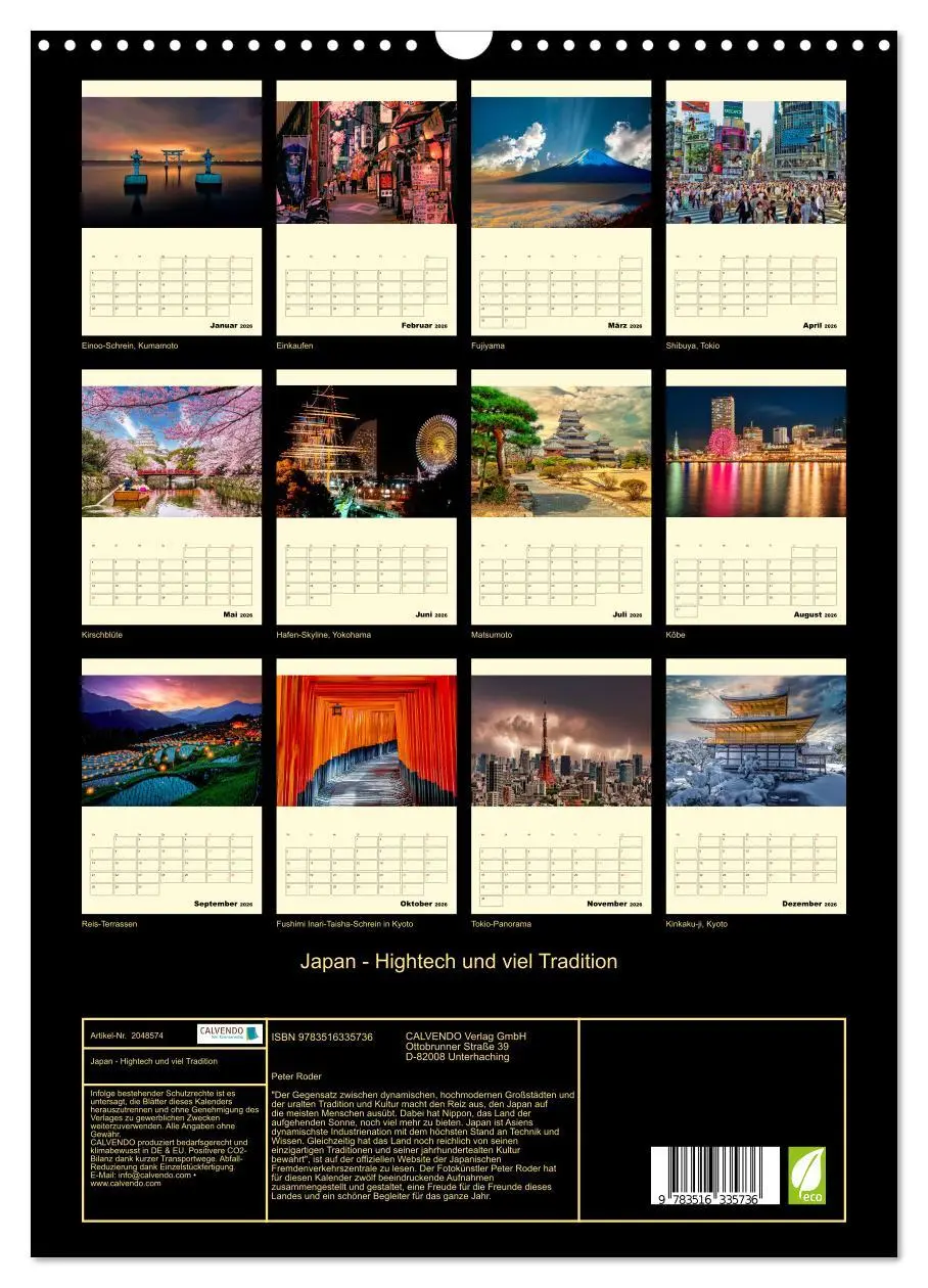 Bild: 9783516335736 | Japan - Hightech und viel Tradition (Wandkalender 2026 DIN A3...