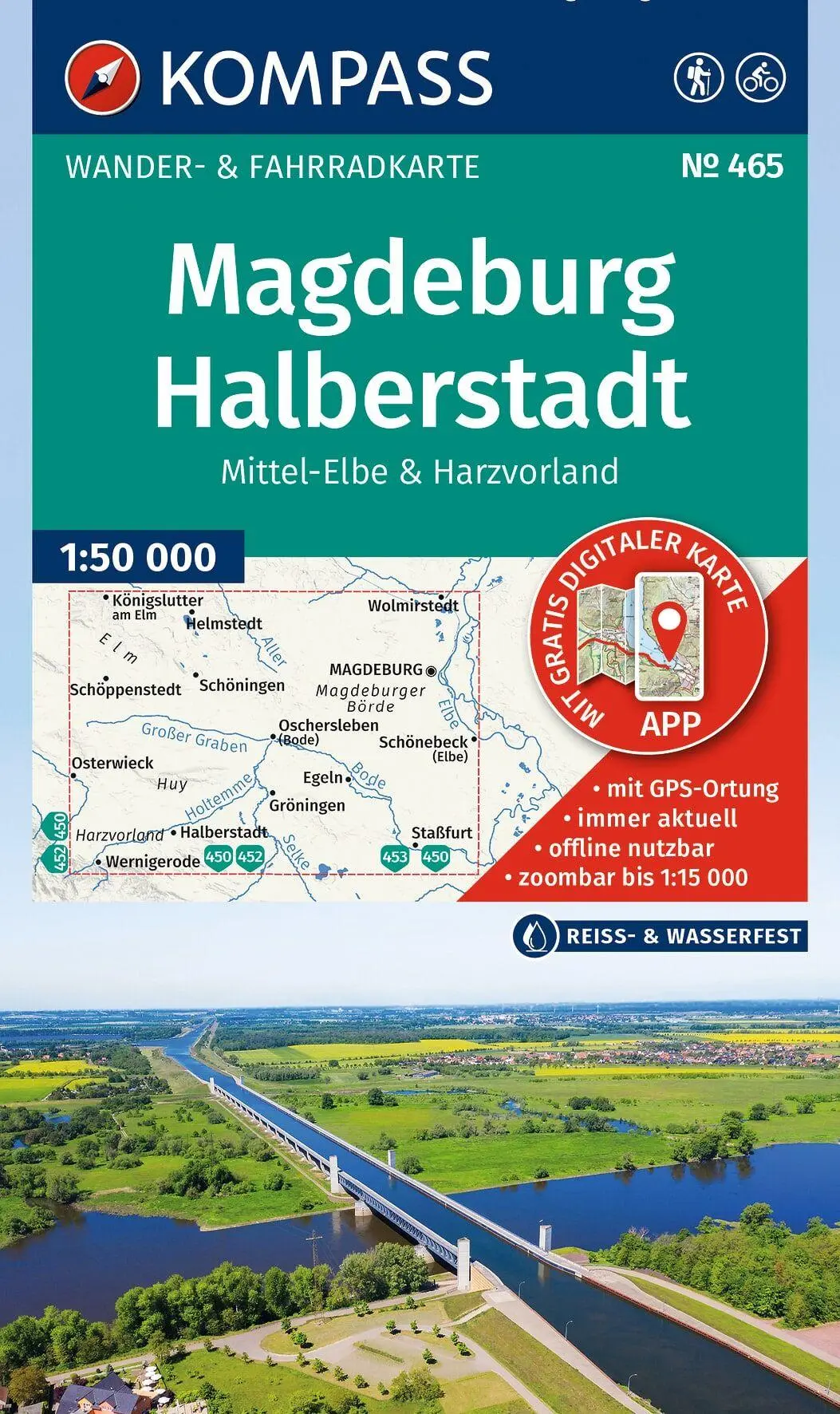 Cover: 9783991545736 | KOMPASS Wanderkarte 465 Magdeburg, Halberstadt, Mittel-Elbe &amp;...