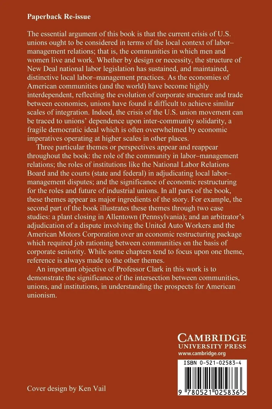 Rückseite: 9780521025836 | Unions and Communities Under Siege | Gordon L. Clark (u. a.) | Buch