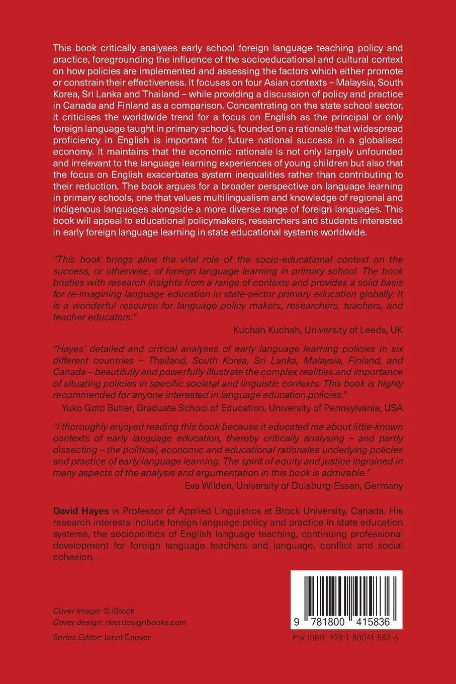 Rückseite: 9781800415836 | Early Language Learning in Context | David Hayes | Taschenbuch | 2022