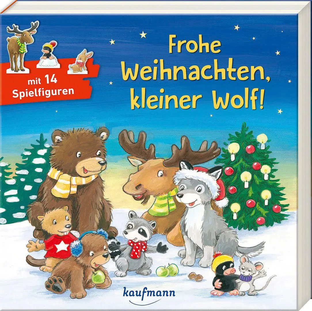 Cover: 9783780665836 | Frohe Weihnachten, kleiner Wolf! | Ein Bilderbuch mit 14 Spielfiguren