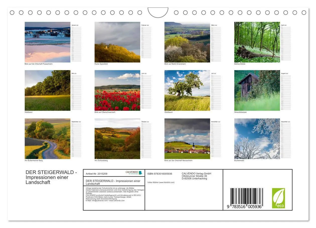 Bild: 9783516005936 | DER STEIGERWALD - Impressionen einer Landschaft (Wandkalender 2026...
