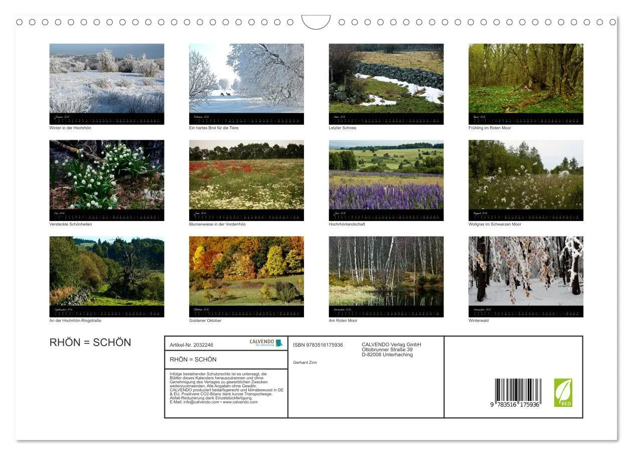 Bild: 9783516175936 | RHÖN = SCHÖN (Wandkalender 2026 DIN A3 quer), CALVENDO Monatskalender