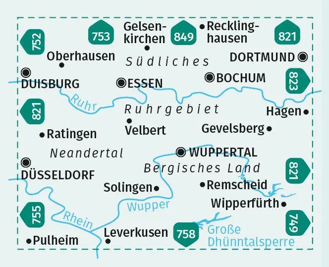 Bild: 9783991215936 | KOMPASS Wanderkarte 756 Südliches Ruhrgebiet, Neandertal,...