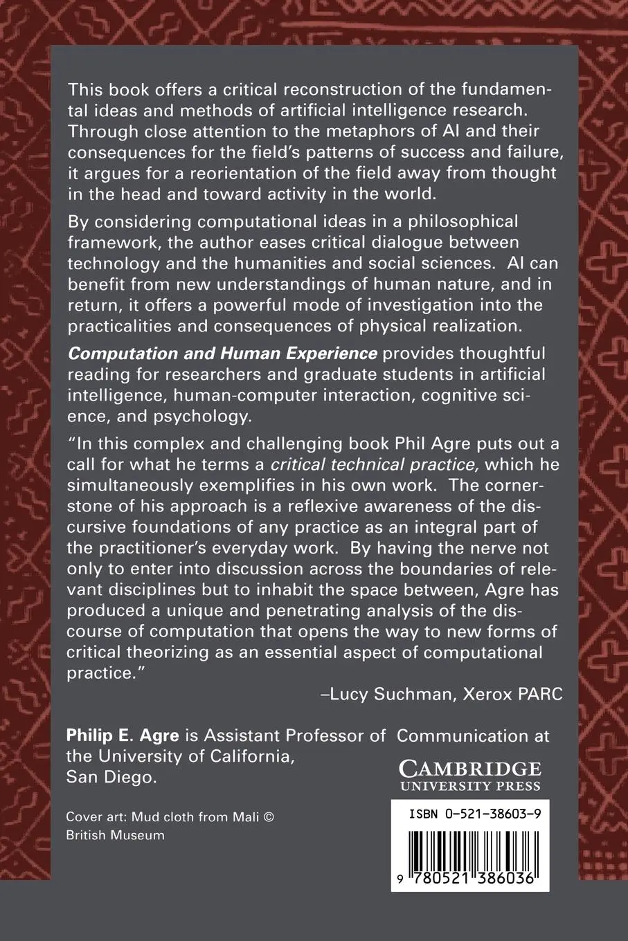 Rückseite: 9780521386036 | Computation and Human Experience | Philip E. Agre | Taschenbuch | 2005