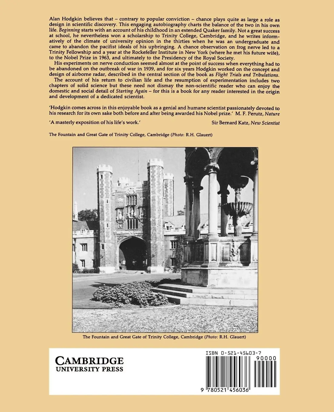 Rückseite: 9780521456036 | Chance &amp; Design | Reminiscences of Science in Peace and War | Hodgkin