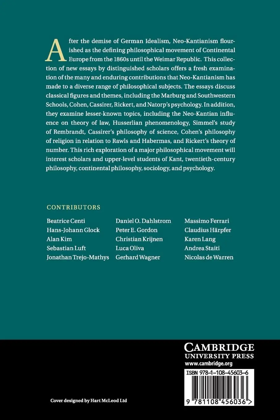 Rückseite: 9781108456036 | New Approaches to Neo-Kantianism | Nicolas De Warren (u. a.) | Buch