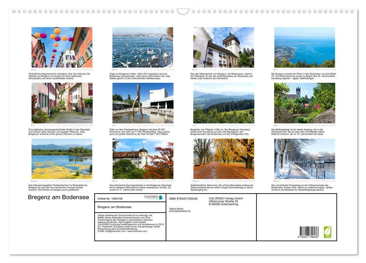 Bild: 9783457356036 | Bregenz am Bodensee (Wandkalender 2026 DIN A2 quer), CALVENDO...