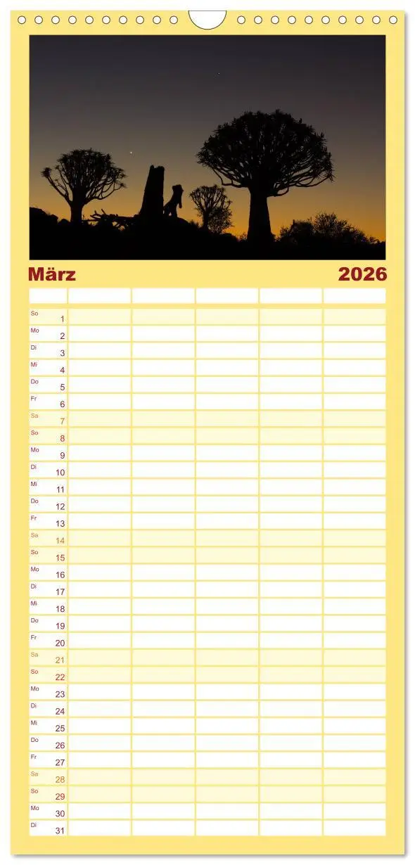 Bild: 9783516516036 | Familienplaner 2026 - Wildes Namibia mit 5 Spalten (Wandkalender,...