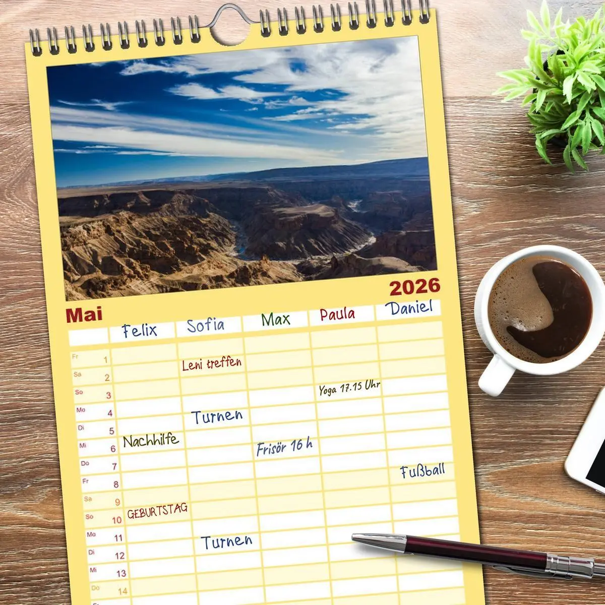 Bild: 9783516516036 | Familienplaner 2026 - Wildes Namibia mit 5 Spalten (Wandkalender,...